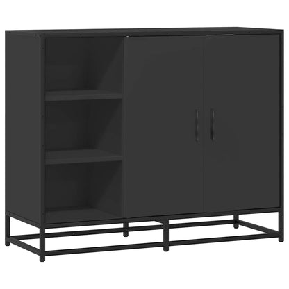 Credenza Nera 92x35x76 cm in Legno Multistrato - homemem39