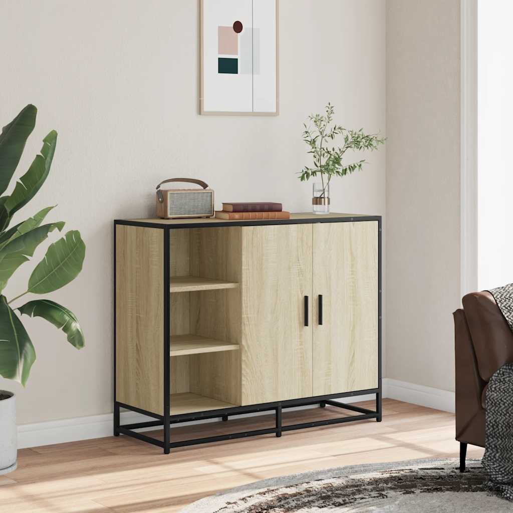 Credenza Rovere Sonoma 92x35x76 cm in Legno Multistrato - homemem39