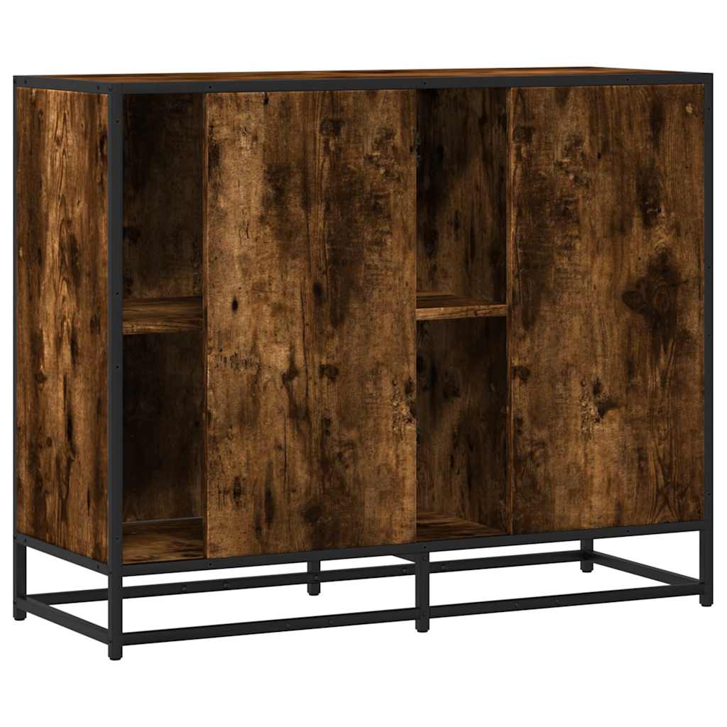 Credenza Rovere Fumo 92x35x76 cm in Legno Multistrato - homemem39