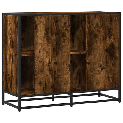 Credenza Rovere Fumo 92x35x76 cm in Legno Multistrato - homemem39