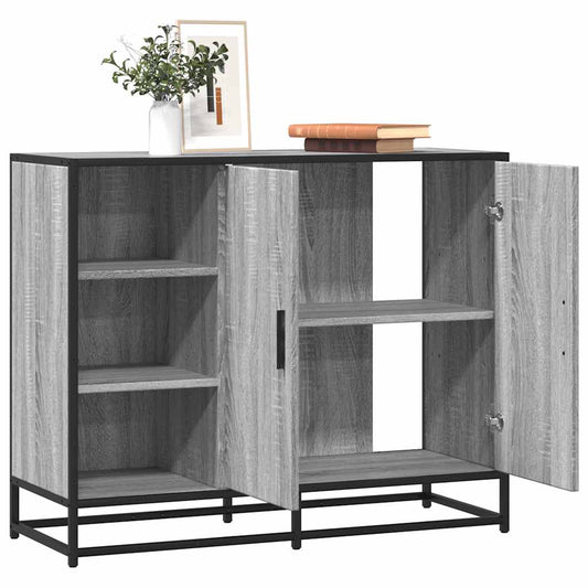 Credenza Grigio Sonoma 92x35x76 cm in Legno Multistrato - homemem39