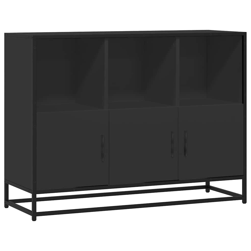 Credenza Nera 100x35x76 cm in Legno Multistrato - homemem39