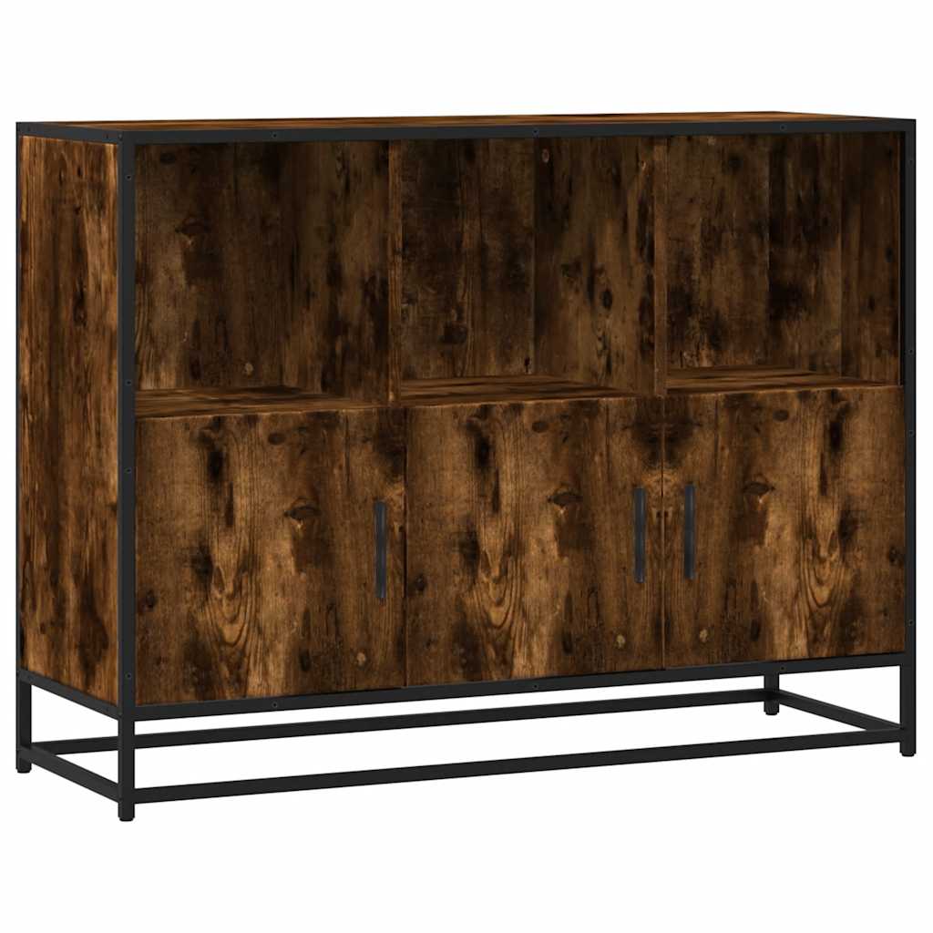 Credenza Rovere Fumo 100x35x76 cm in Legno Multistrato - homemem39