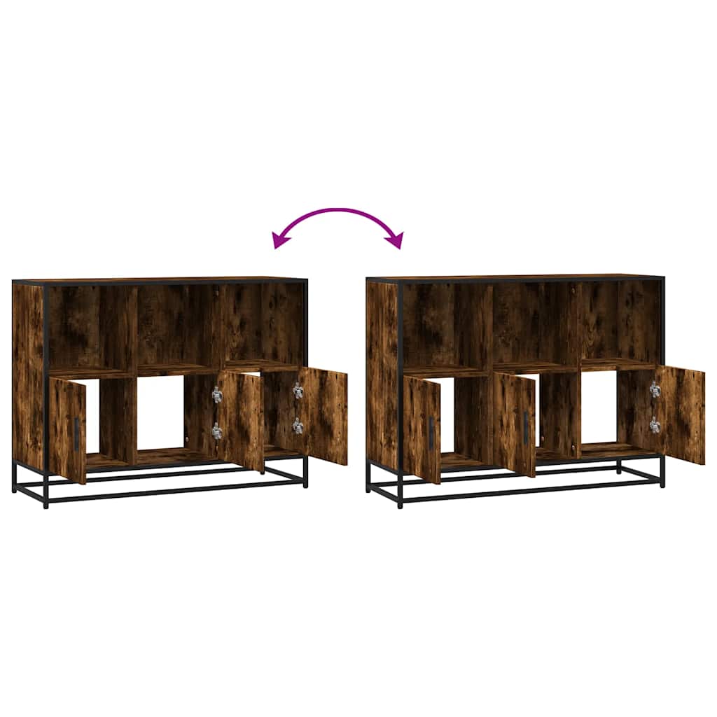 Credenza Rovere Fumo 100x35x76 cm in Legno Multistrato - homemem39