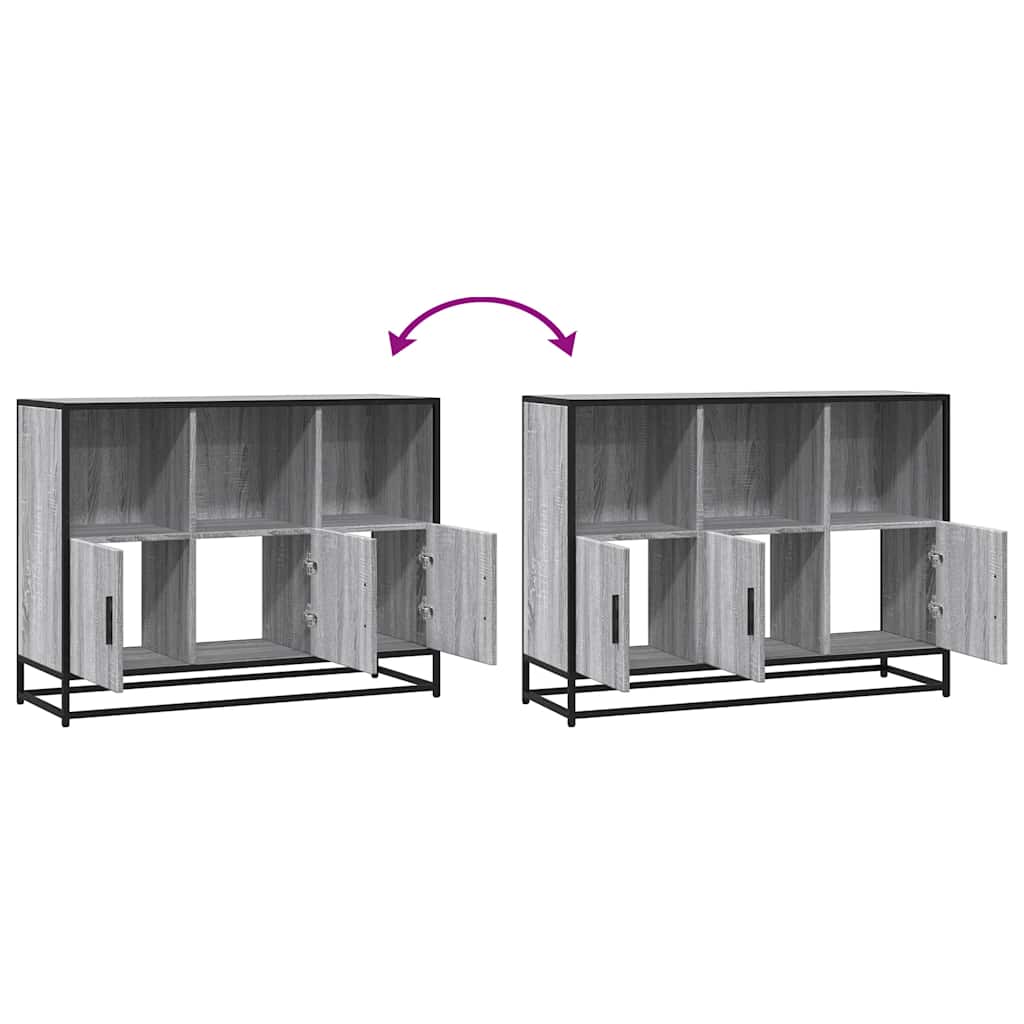 Credenza Grigio Sonoma 100x35x76 cm in Legno Multistrato - homemem39