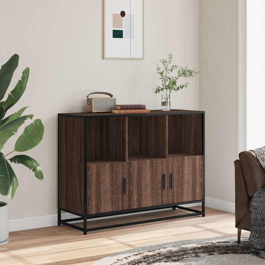 Credenza Rovere Marrone 100x35x76 cm in Legno Multistrato - homemem39
