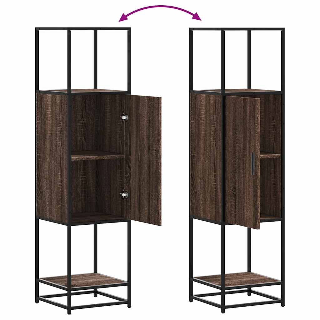 Credenza Rovere Marrone 35,5x35x139cm Legno Multistrato Metallo - homemem39