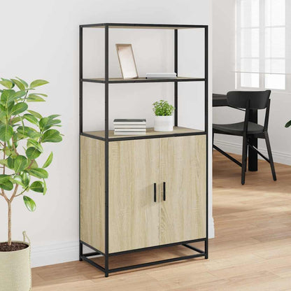 Credenza Rovere Sonoma 68x35x139 cm Legno Multistrato Metallo - homemem39