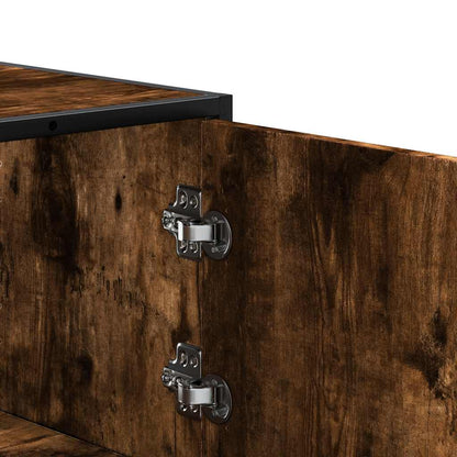 Credenza Rovere Fumo 68x35x139 cm Legno Multistrato Metallo - homemem39