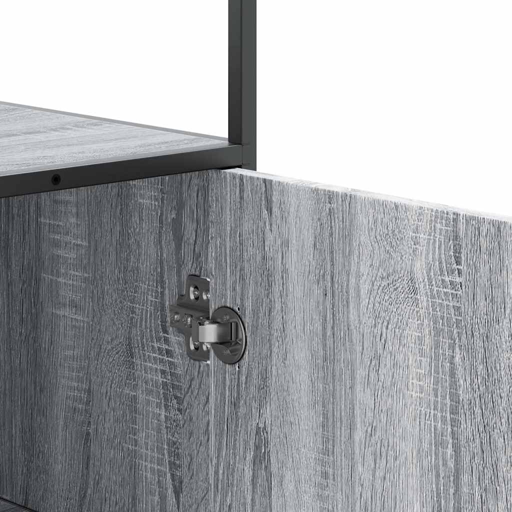 Credenza Grigio Sonoma 68x35x139 cm Legno Multistrato Metallo - homemem39