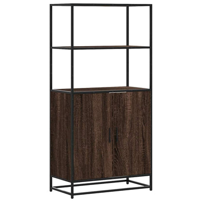 Credenza Rovere Marrone 68x35x139 cm Legno Multistrato Metallo - homemem39