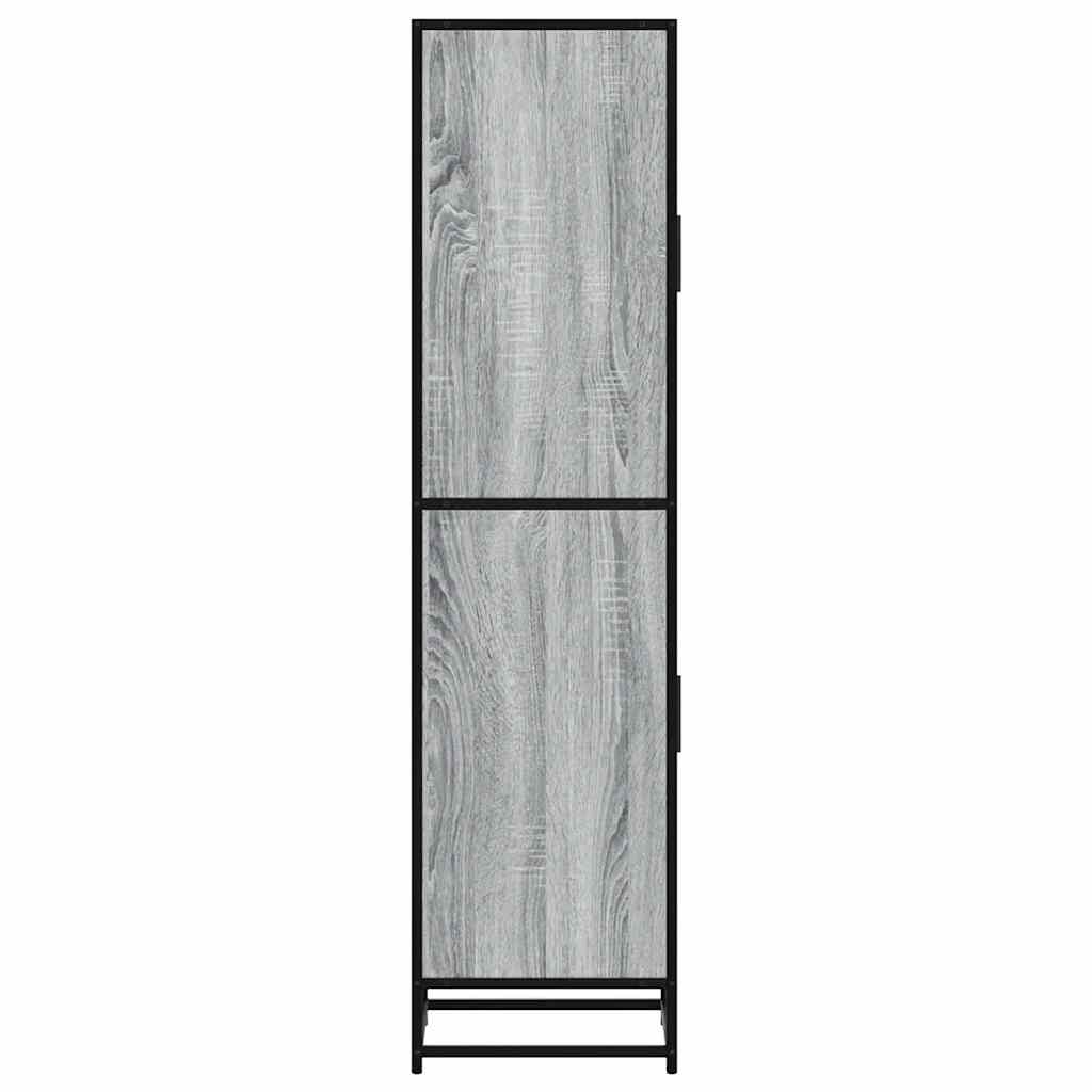 Credenza Grigio Sonoma 35,5x35x139 cm Legno Multistrato Metallo - homemem39