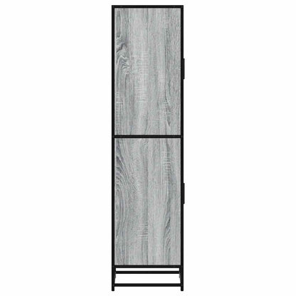 Credenza Grigio Sonoma 35,5x35x139 cm Legno Multistrato Metallo - homemem39