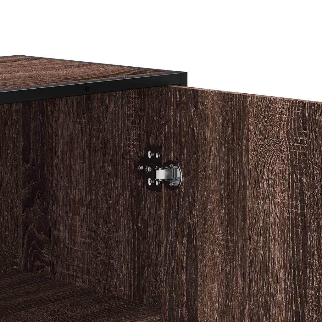 Credenza Rovere Marrone 35,5x35x139cm Legno Multistrato Metallo - homemem39