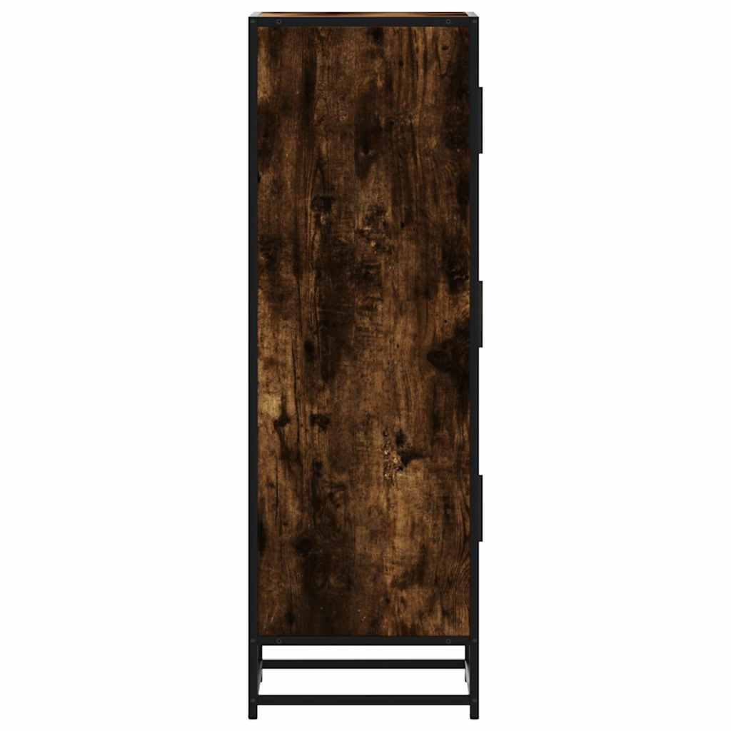 Credenza Rovere Fumo 35,5x35x106,5 cm Legno Multistrato Metallo | homemem39