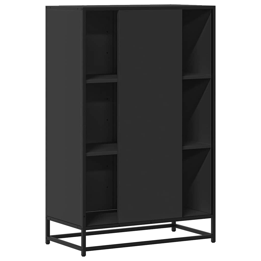 Credenza Nera 68x35x106,5 cm Legno Multistrato Metallo | homemem39