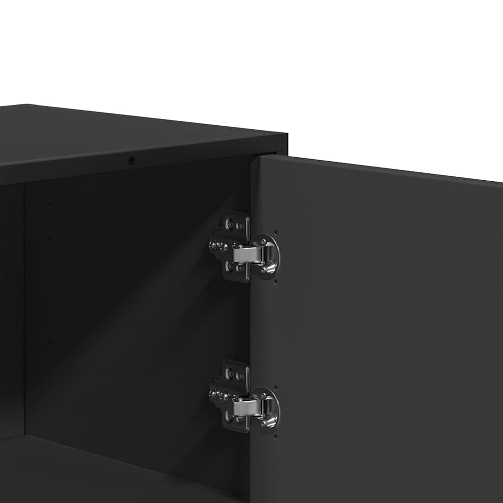 Credenza Nera 68x35x106,5 cm Legno Multistrato Metallo | homemem39