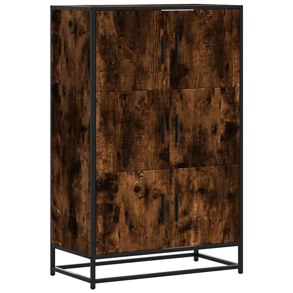 Credenza Rovere Fumo 68x35x106,5 cm Legno Multistrato Metallo - homemem39