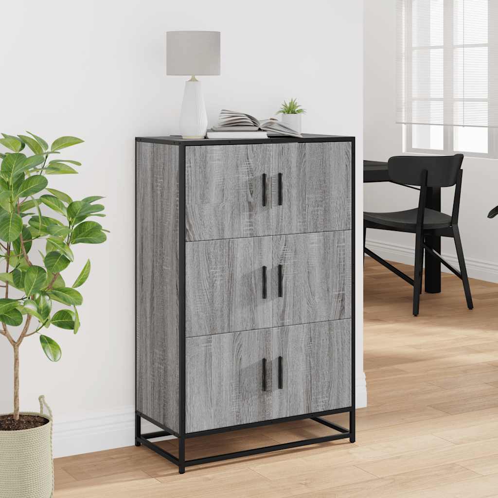 Credenza Grigio Sonoma 68x35x106,5 cm Legno Multistrato Metallo - homemem39