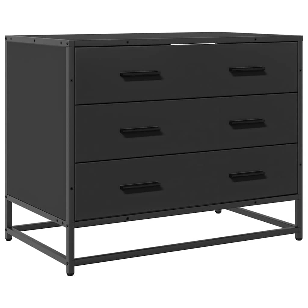 Cassettiera Nera 70x41x56 cm in Legno Multistrato - homemem39