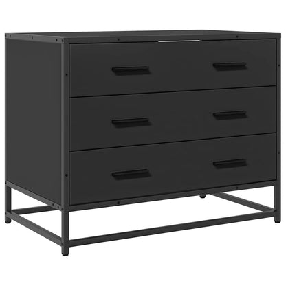 Cassettiera Nera 70x41x56 cm in Legno Multistrato - homemem39