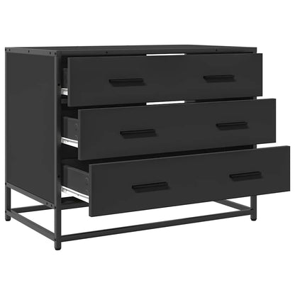 Cassettiera Nera 70x41x56 cm in Legno Multistrato - homemem39