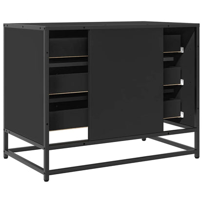 Cassettiera Nera 70x41x56 cm in Legno Multistrato - homemem39
