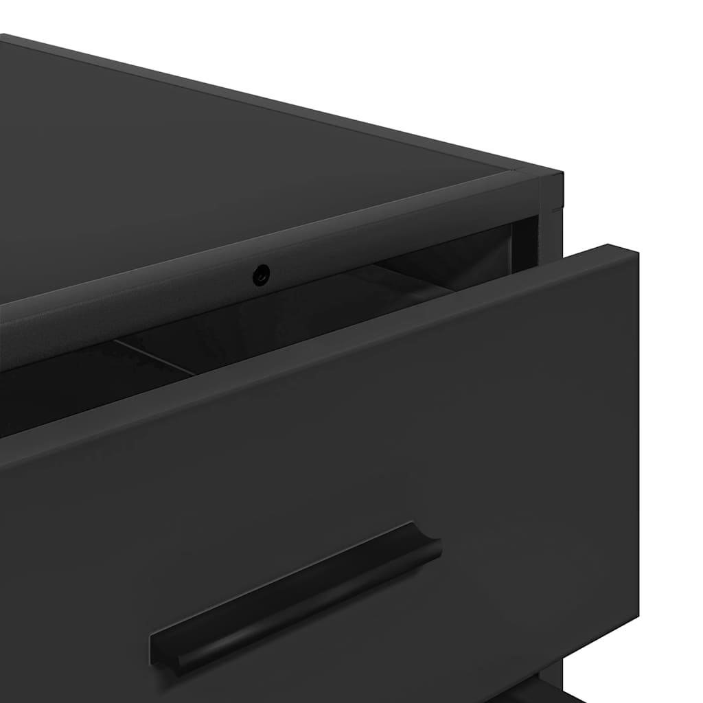 Cassettiera Nera 70x41x56 cm in Legno Multistrato - homemem39