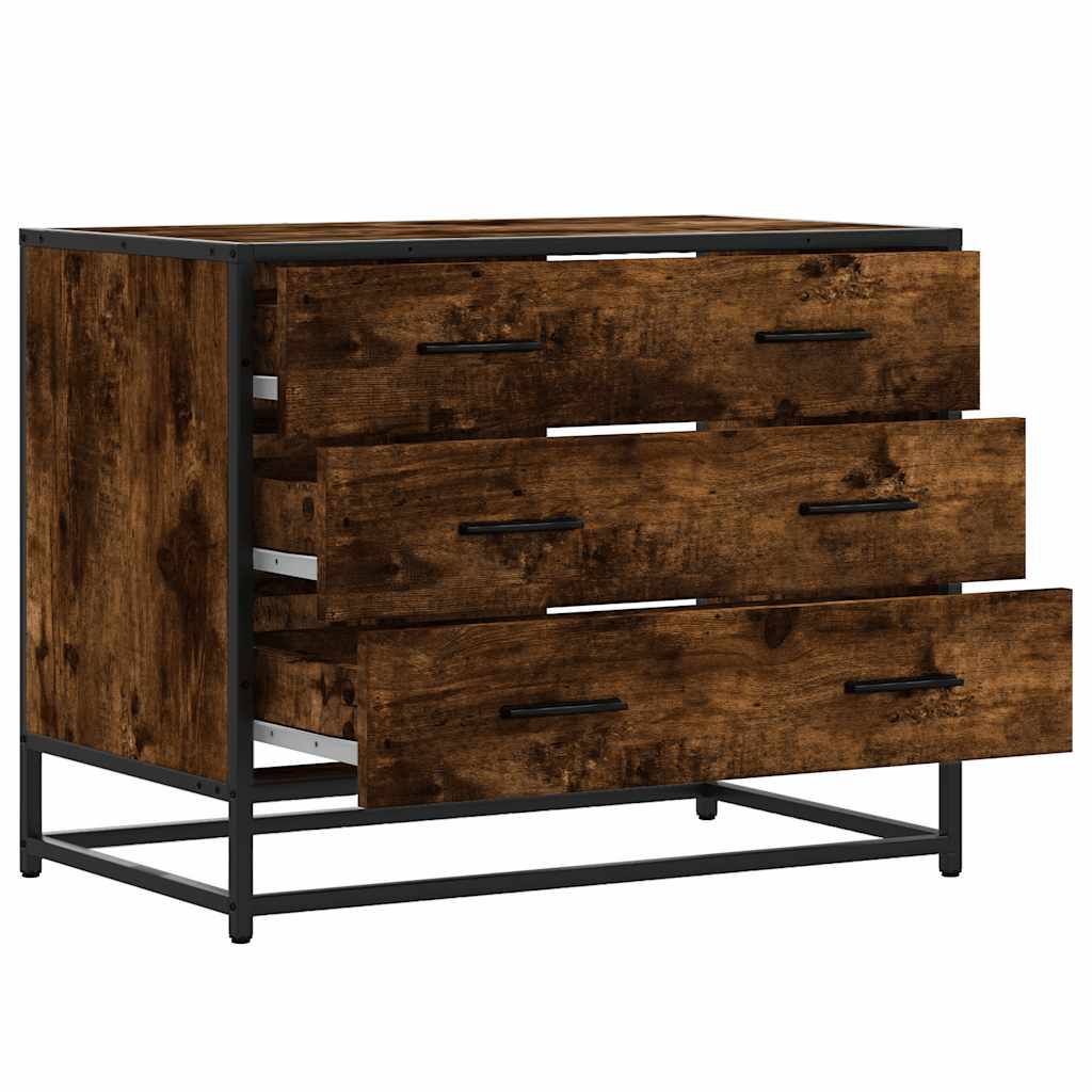 Cassettiera Rovere Fumo 70x41x56 cm in Legno Multistrato - homemem39