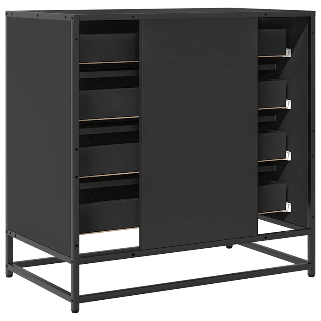 Cassettiera Nera 70x41x70 cm in Legno Multistrato - homemem39