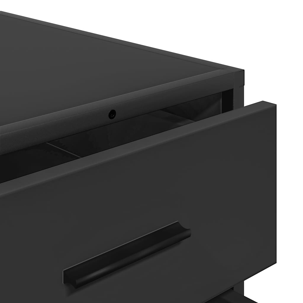 Cassettiera Nera 70x41x70 cm in Legno Multistrato - homemem39