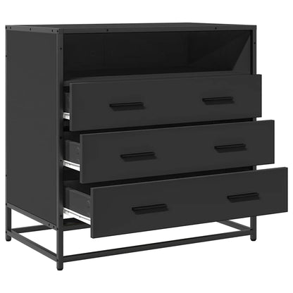 Cassettiera Nera 70x41x70 cm in Legno Multistrato - homemem39