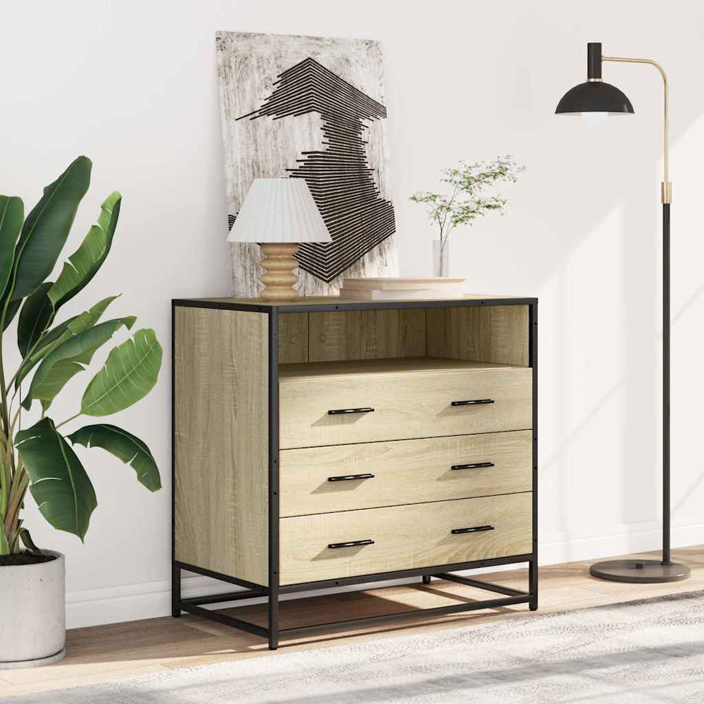 Cassettiera Rovere Sonoma 70x41x70 cm in Legno Multistrato - homemem39