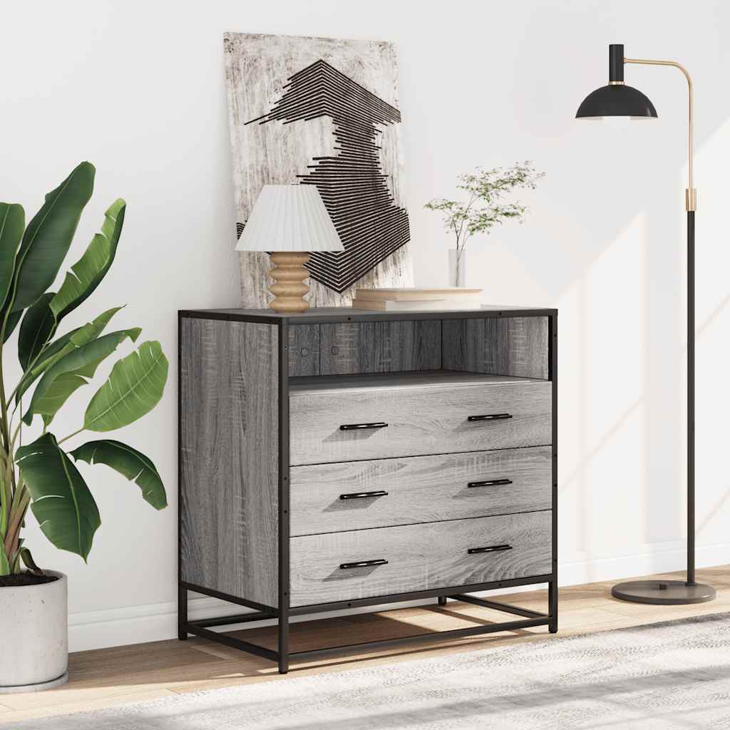 Cassettiera Grigio Sonoma 70x41x70 cm in Legno Multistrato | homemem39