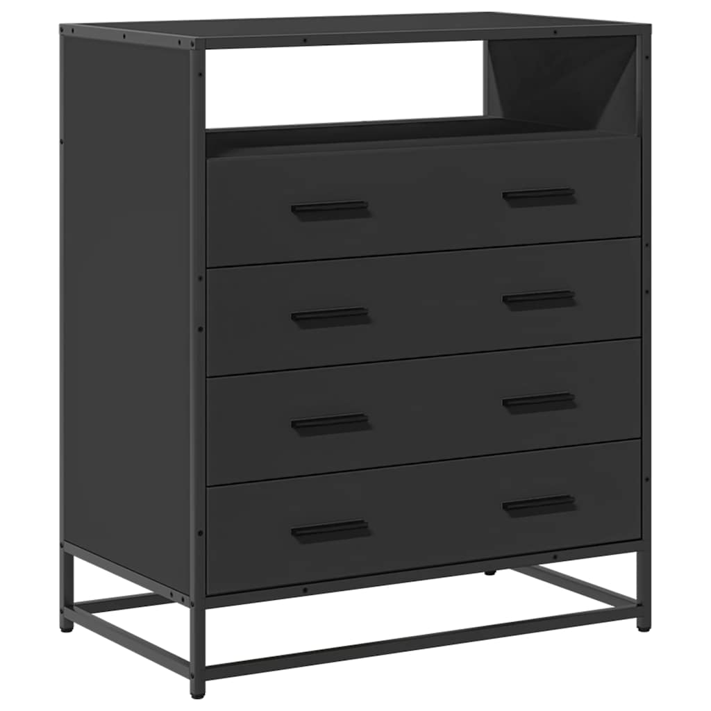 Cassettiera Nera 70x41x83,5 cm in Legno Multistrato | homemem39