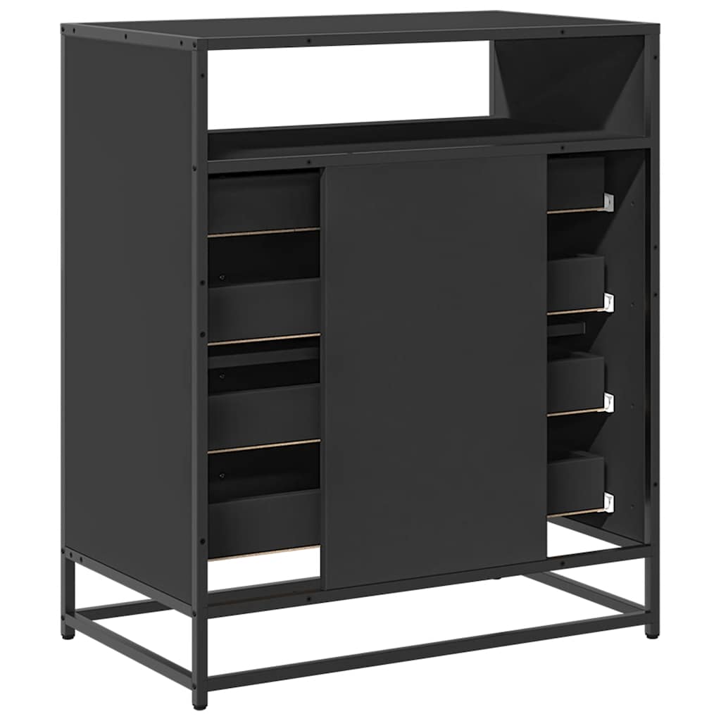 Cassettiera Nera 70x41x83,5 cm in Legno Multistrato - homemem39