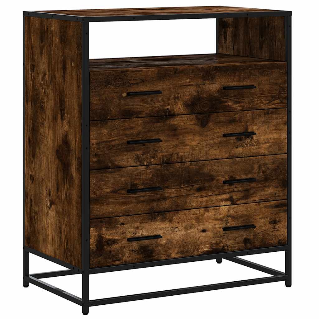 Cassettiera Rovere Fumo 70x41x83,5 cm in Legno Multistrato | homemem39