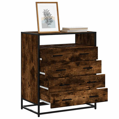 Cassettiera Rovere Fumo 70x41x83,5 cm in Legno Multistrato | homemem39