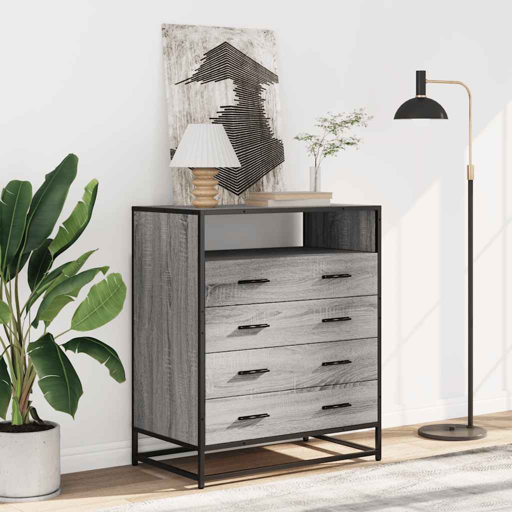 Cassettiera Grigio Sonoma 70x41x83,5 cm in Legno Multistrato | homemem39