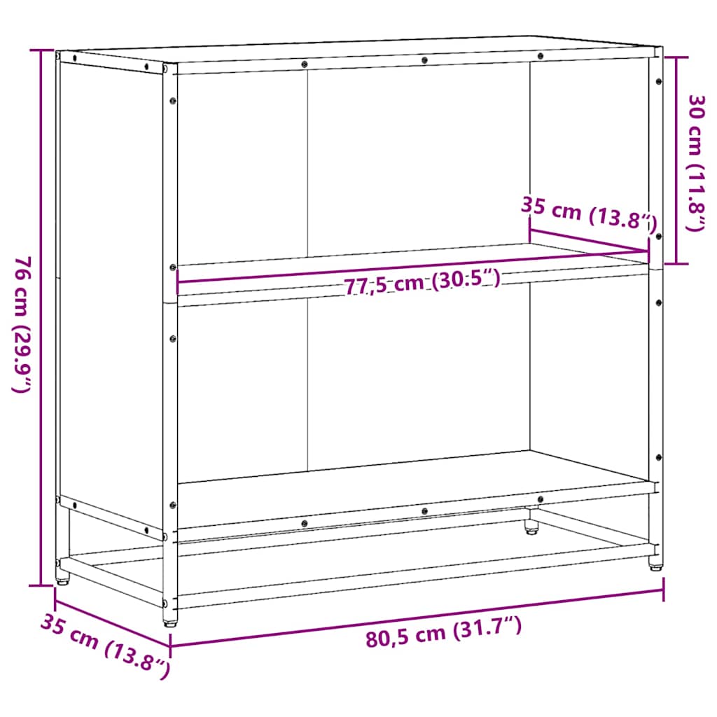 Libreria Rovere Marrone 80,5x35x76 cm in Legno Multistrato | homemem39