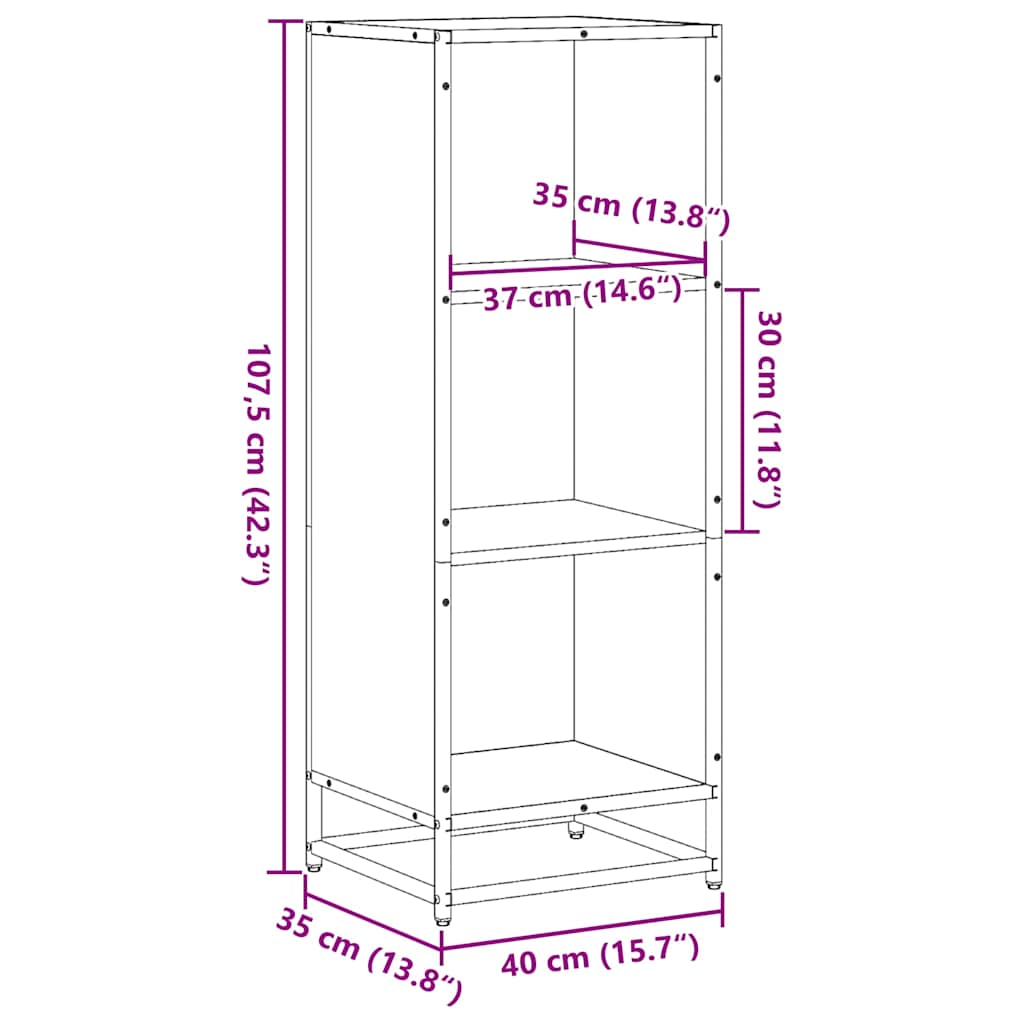 Libreria Rovere Marrone 40x35x107,5 cm in Legno Multistrato | homemem39