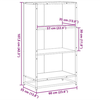 Libreria Nera 60x35x107,5 cm in Legno Multistrato | homemem39
