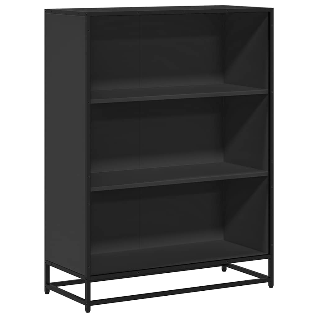 Libreria Nera 80,5x35x107,5 cm in Legno Multistrato