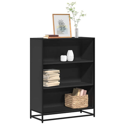 Libreria Nera 80,5x35x107,5 cm in Legno Multistrato | homemem39