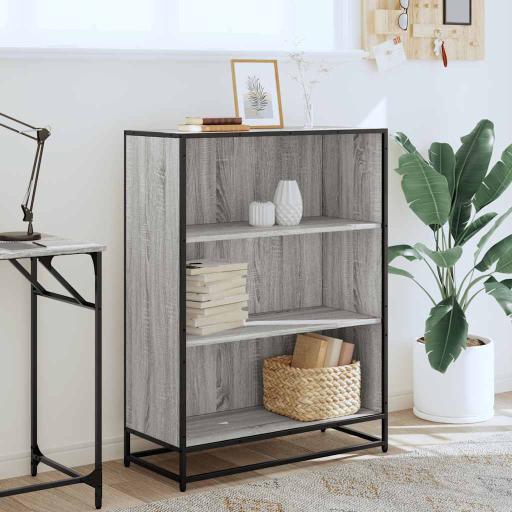 Libreria Grigio Sonoma 80,5x35x107,5 cm in Legno Multistrato