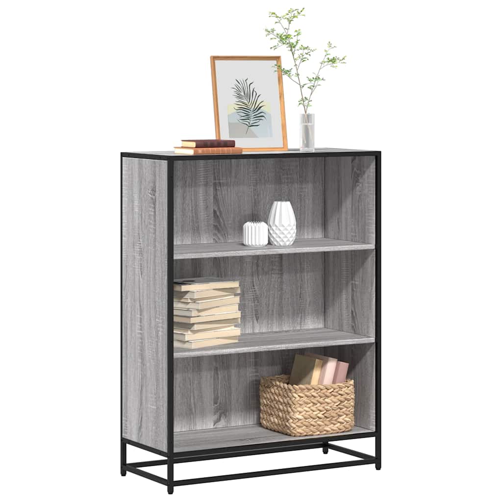 Libreria Grigio Sonoma 80,5x35x107,5 cm in Legno Multistrato | homemem39