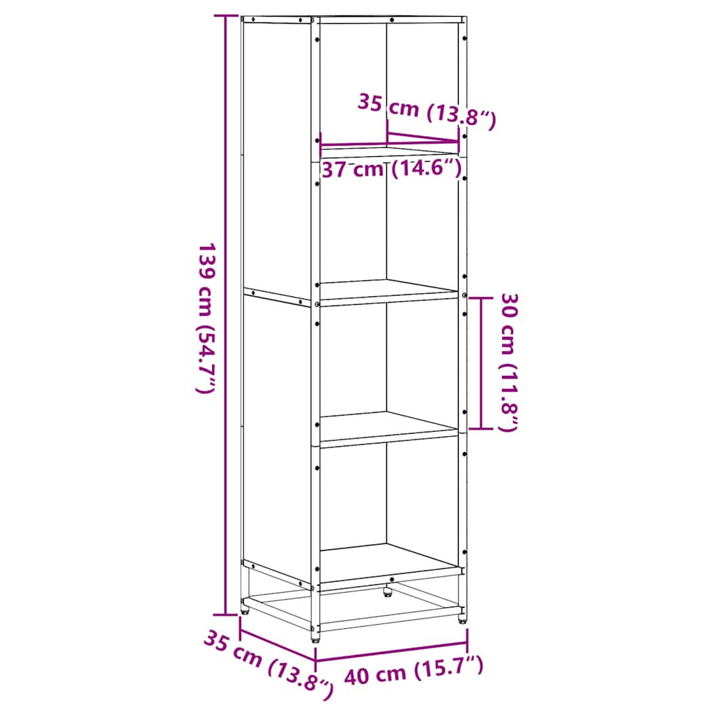Libreria Grigio Sonoma 40x35x139 cm in Legno Multistrato | homemem39