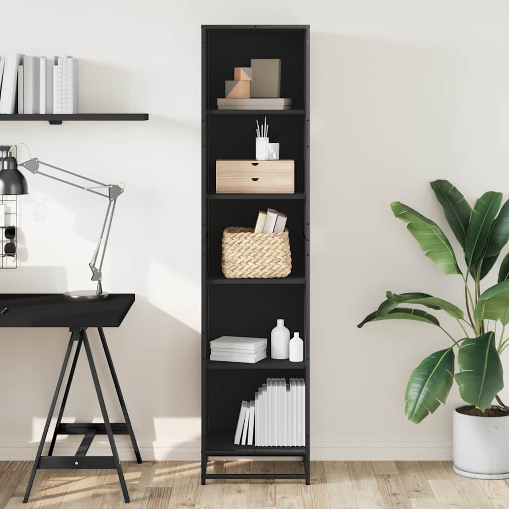 Libreria Nera 40x35x170,5 cm in Legno Multistrato | homemem39