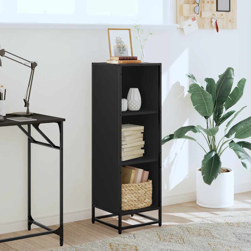 Libreria Nera 33,5x33x107,5 cm in Legno Multistrato
