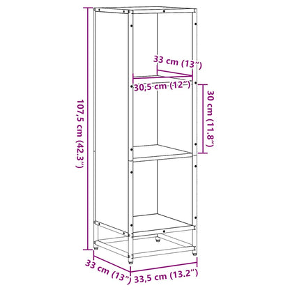 Libreria Rovere Fumo 33,5x33x107,5 cm in Legno Multistrato | homemem39
